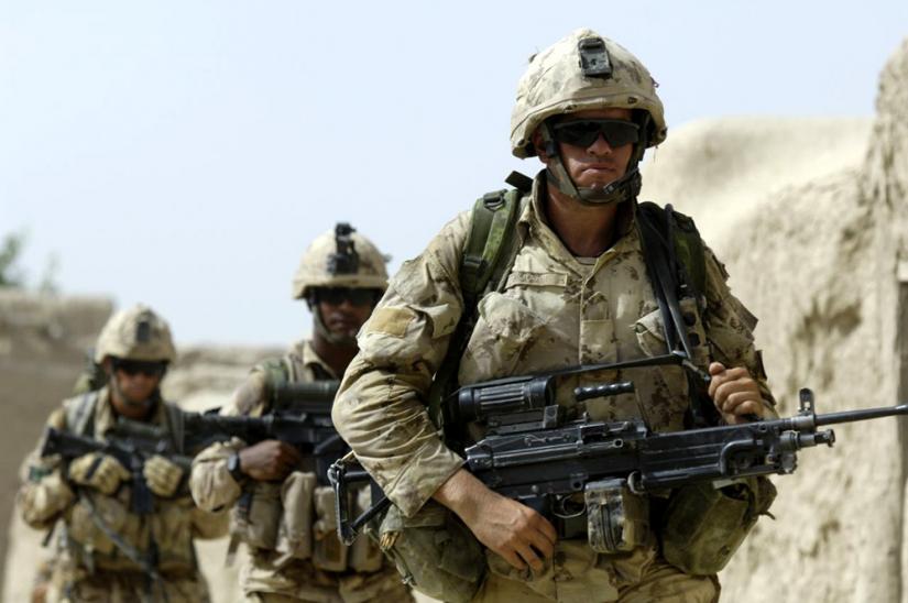 U.S. soldiers on patrol in the Zjarey district of Afghanistan