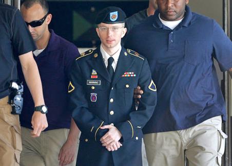 Bradley Manning being led into court