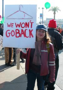 Marching for abortion rights in San Francisco in January 2005
