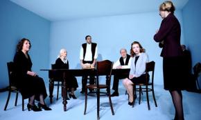 A production of Seven Jewish Children by the Rude Guerilla theater company in Los Angeles