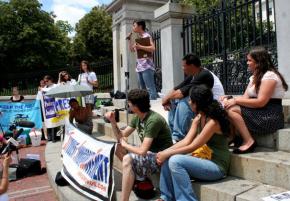Members of the Student Immigrant Movement in Boston during their 19-day vigil