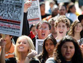 Students marching to defend public education on the March 4 2010 national day of action