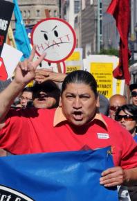 UNITE HERE Local 2 members and supporters marching in San Francisco over the summer