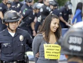 LA homeowners facing foreclosure are arrested outside Chase Bank