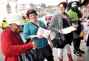 Supporters collect donations to help keep Lyon-Martin Health Services open