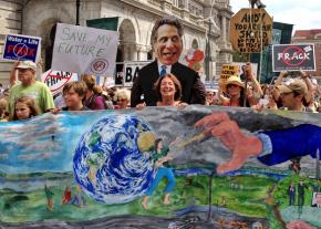 Hundreds of protesters march in New York's capital of Albany against fracking