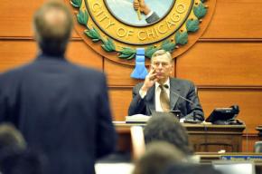 Chicago Board of Education President David Vitale at a board meeting