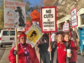 Nurses walk the picket line at Sutter on Christmas Eve