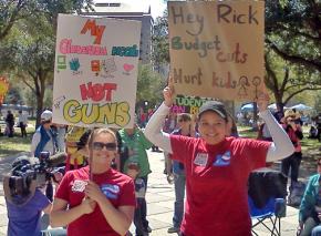 Some 10,000 people turned out to the march for public education in the Texas capital of Austin