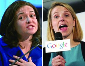 Sheryl Sandberg (left) and Marissa Mayers