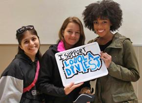Loyola students show their support for divesting from apartheid Israel