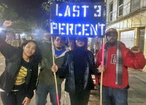 Protesters at an anti-police brutality demonstration in San Francisco