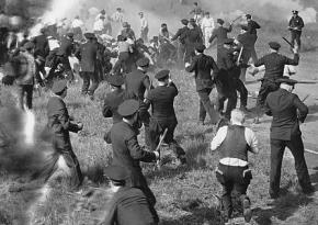 Police move in against strikers in the opening stages of the Memorial Day Massacre