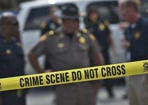 The scene of a shooting of police officers in Baton Rouge, Louisiana